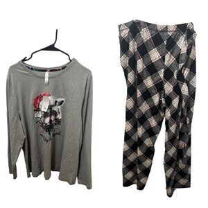 Cacique Plaid Raccoon Christmas Pajama Set Size 14/16 18/20